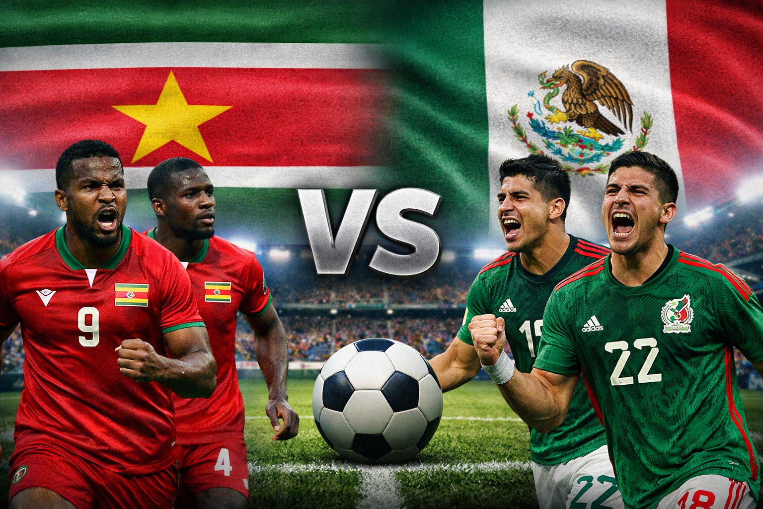 Suriname National Football Team vs Mexico National Football Team Lineups